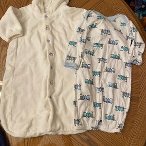Luvable Friends Cream and Blue Kids Pajamas